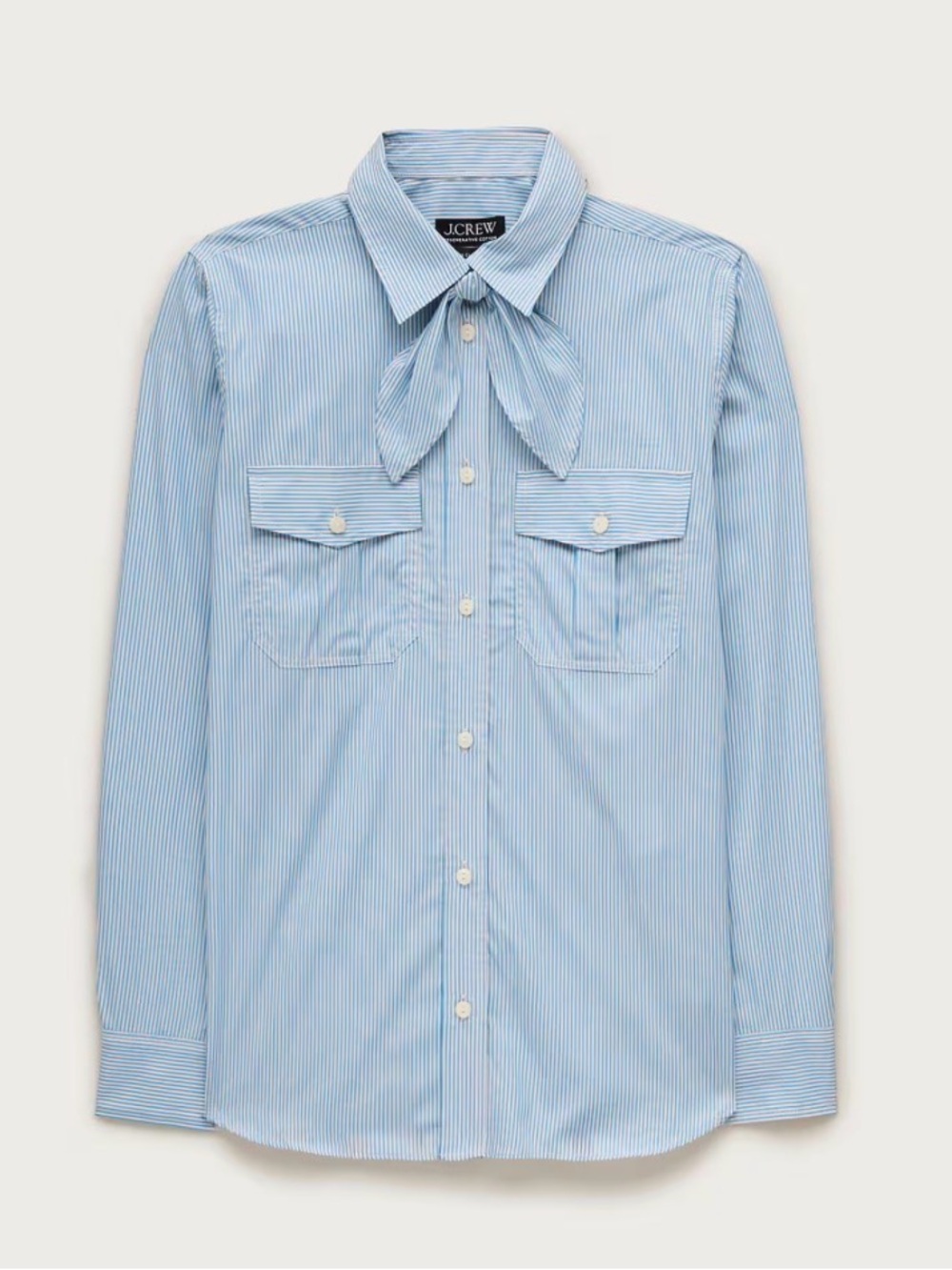 NWT J.Crew Blue and White Stripe 100% Cotton Button Down Blouse
